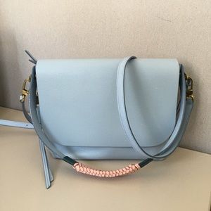 Leather Fossil blue bag